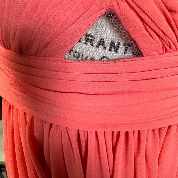 VTG Cache Dress Coral Pink Evening Formal Chiffon Hi-Low Maxi Dress Sz 8 Y2k - Picture 5 of 12